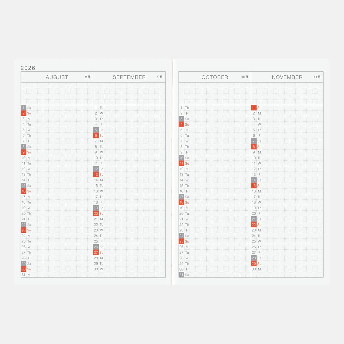 Hobonichi Techo 2026 Original A6 Planner English Version