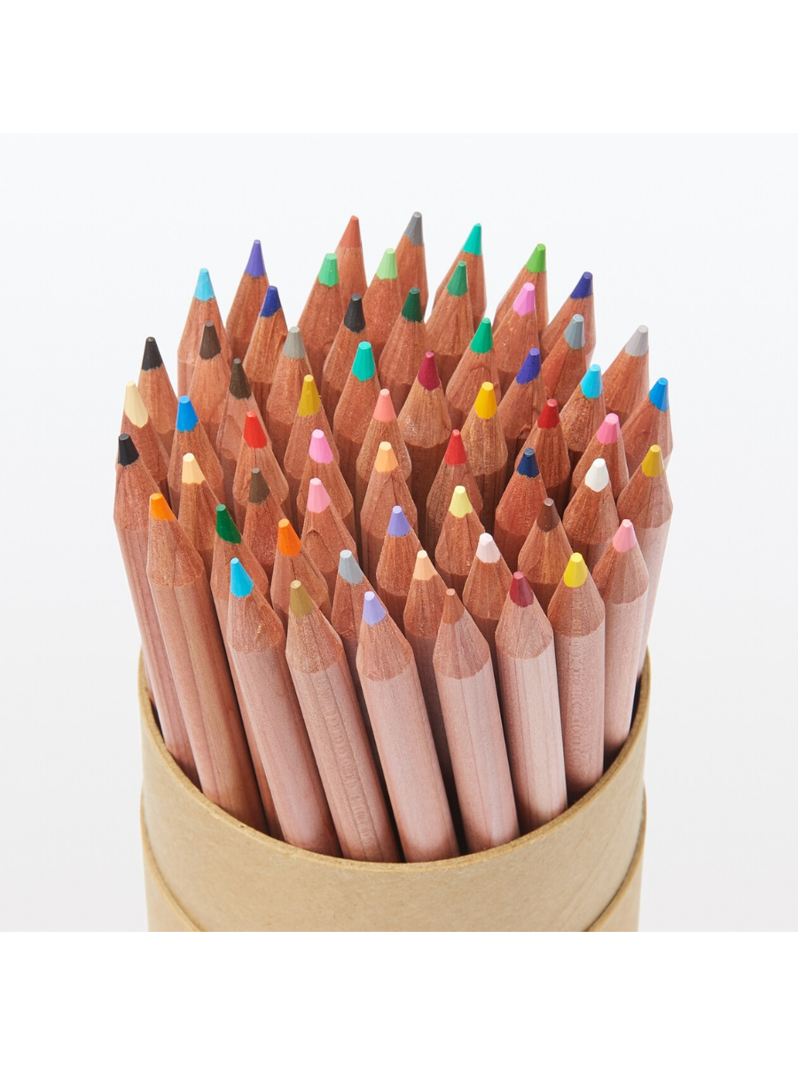 Muji 60 Color Pencil Set in Paper Tube Case