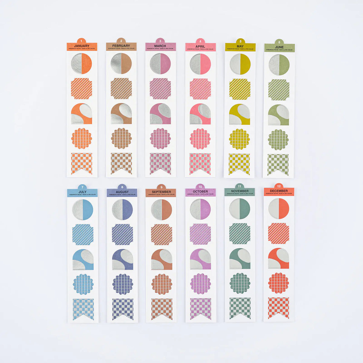 Hobonichi Techo 2027 TSUKI no IRO Bookmark-Style Foil Stickers