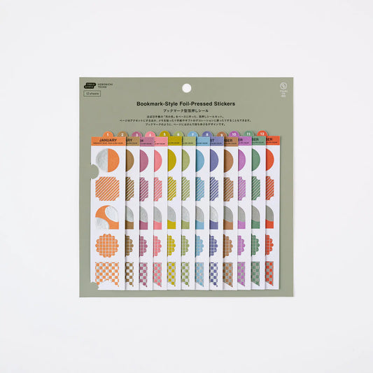 Hobonichi Techo 2027 TSUKI no IRO Bookmark-Style Foil Stickers