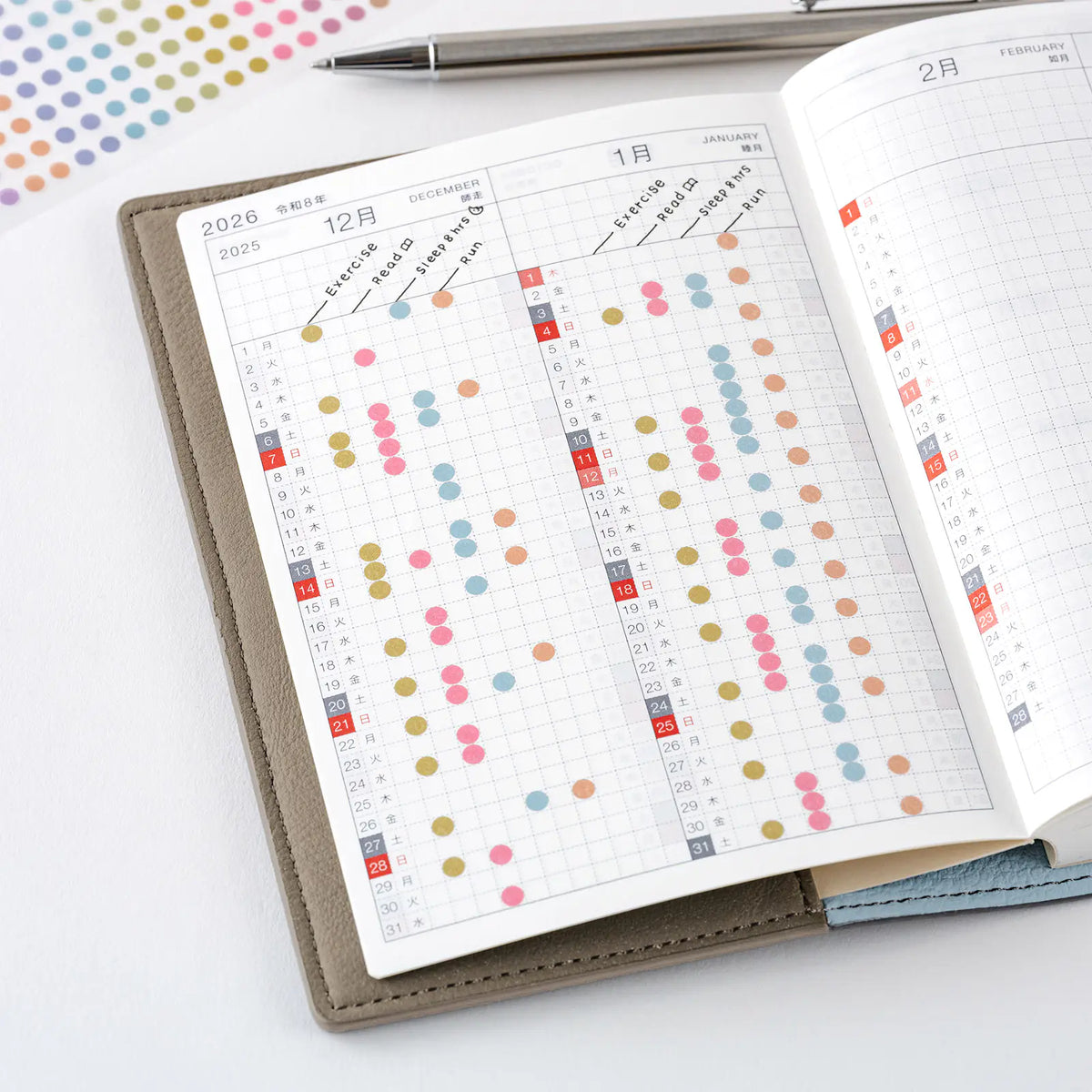 Hobonichi Techo 2027 TSUKI no IRO See-Through Round Stickers 3.5mm / 6mm / 15mm