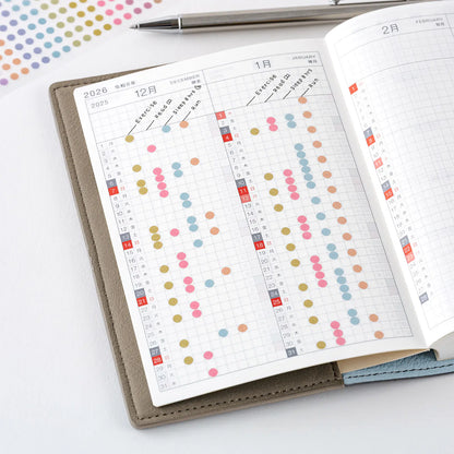 Hobonichi Techo 2027 TSUKI no IRO See-Through Round Stickers 3.5mm / 6mm / 15mm