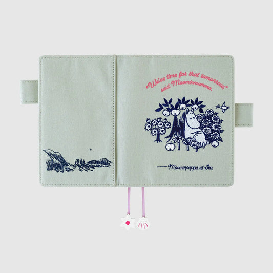 Hobonichi Techo 2027 Moomin My Garden Pale Mint A6 Planner Cover