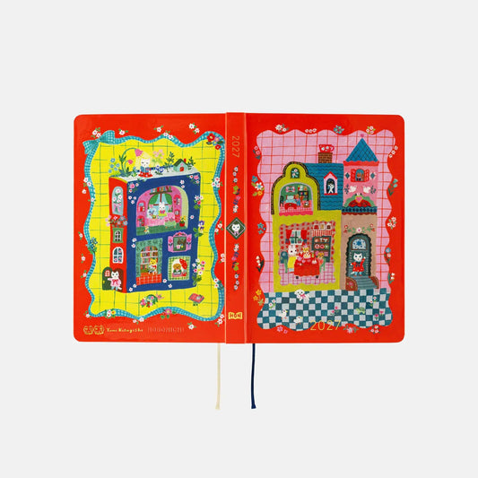 Yumi Kitagishi Shiro Neko & Rabbit Tea Time Hobonichi HON A6 Daily Planner 2027