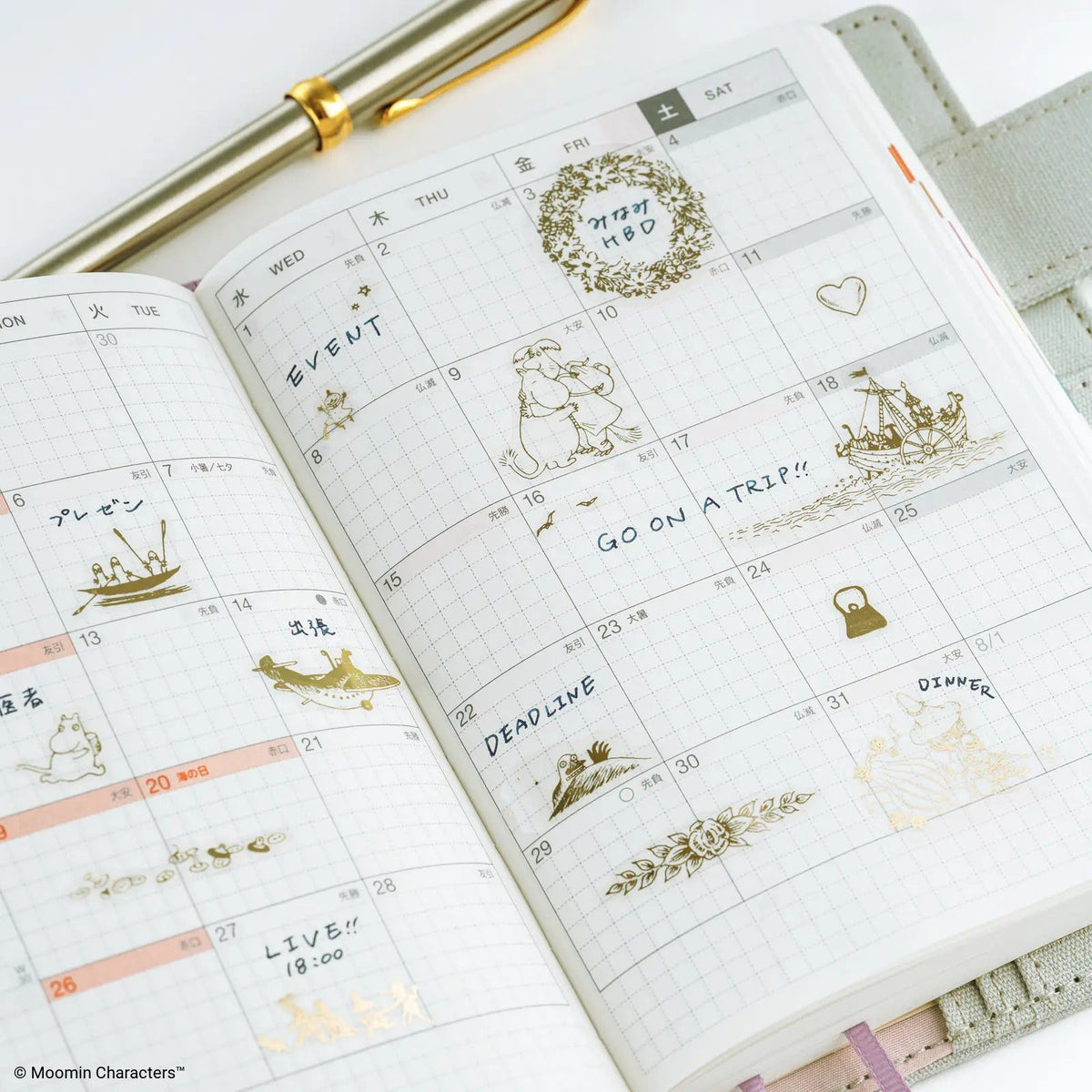 Moomin × Hobonichi Foil Clear Stickers – Adventure Record