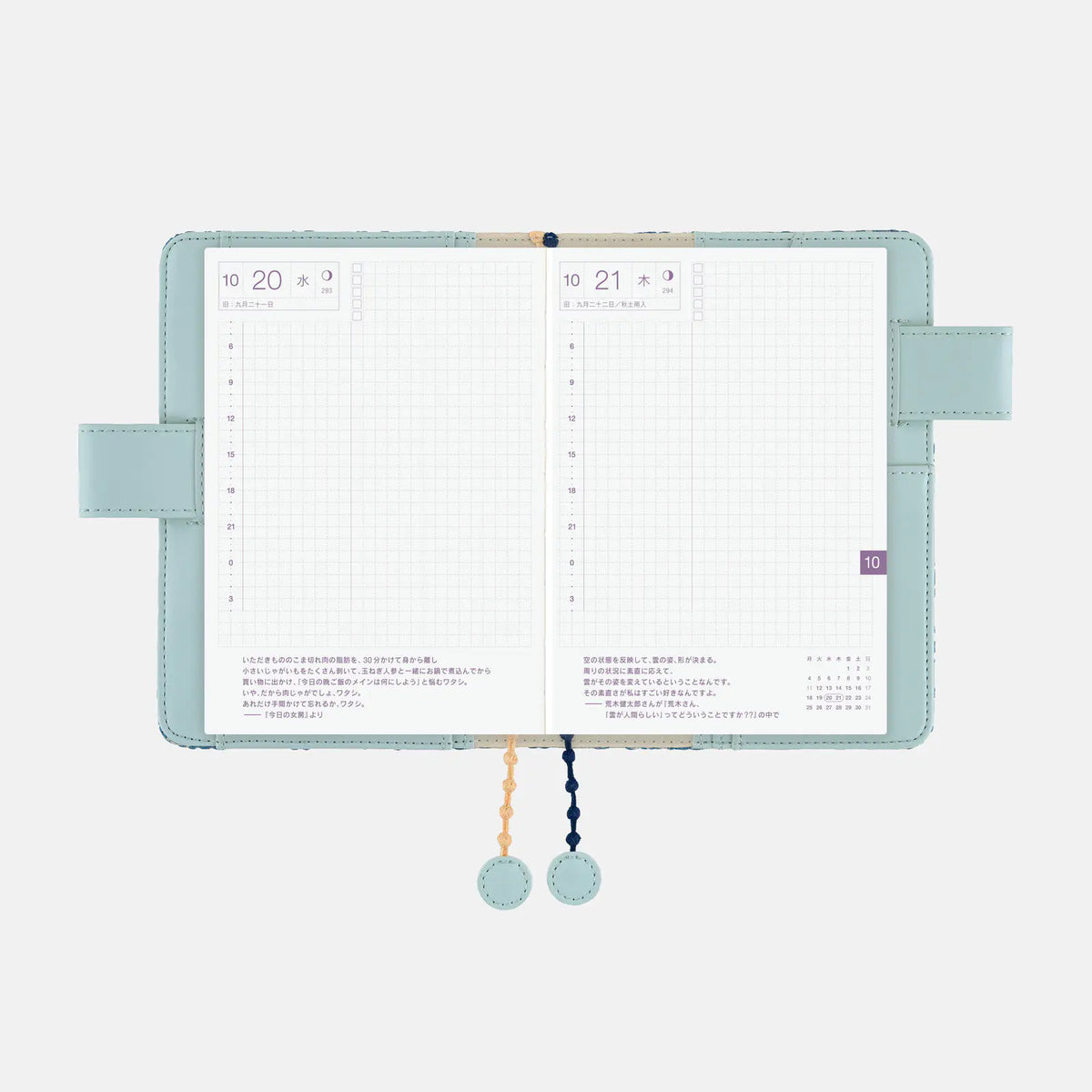 Hobonichi Techo 2027 Minä Perhonen Felice Blue A6 Planner Cover