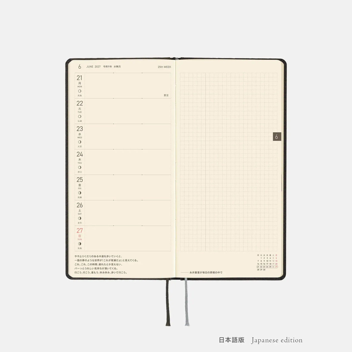 Hobonichi Techo 2027 Weeks Black Argyle Planner