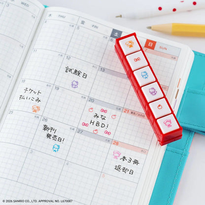 HELLO KITTY Pochitto6 Stamp – 6-Design Self-Inking Stamp Set KODOMO NO KAO × Hobonichi