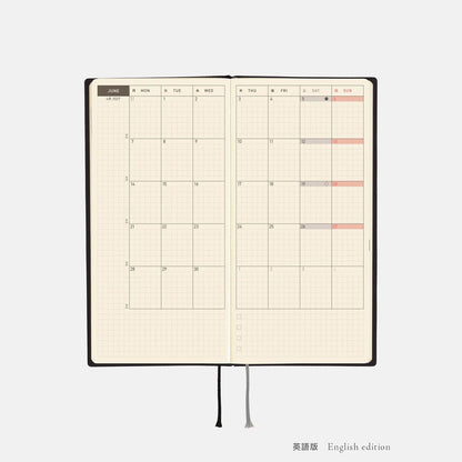 Hobonichi Techo Weeks 2027 White Line Black Planner