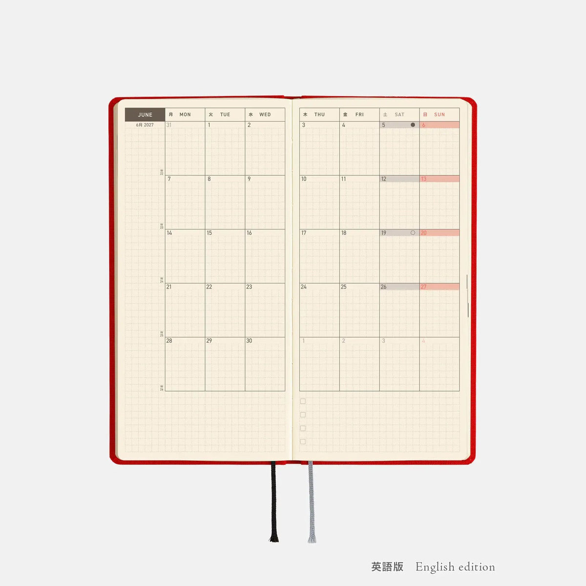 Hobonichi Techo 2027 Weeks Poppy Red Planner