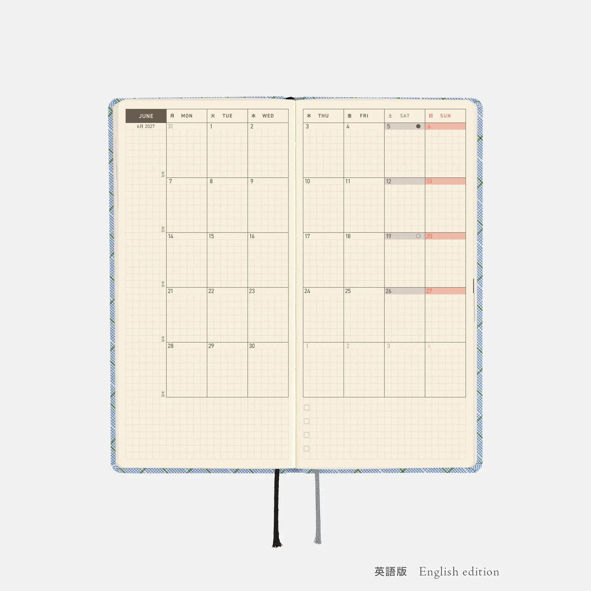Hobonichi Techo 2027 Weeks Graph Check Planner