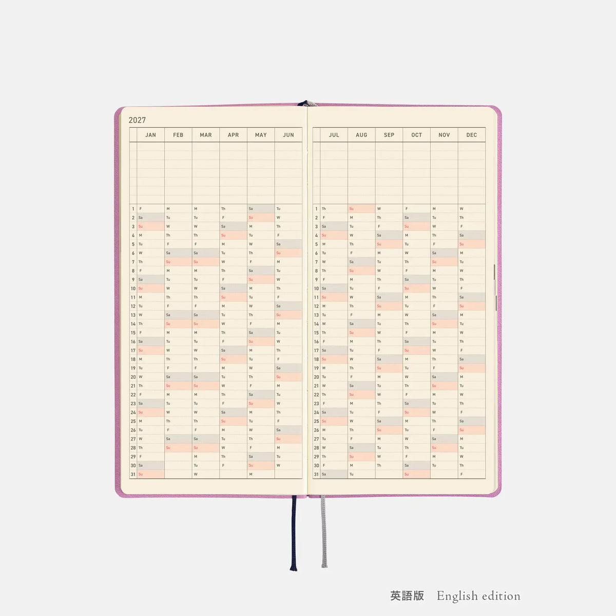 Hobonichi Techo 2027 Weeks Lavender Milk Planner