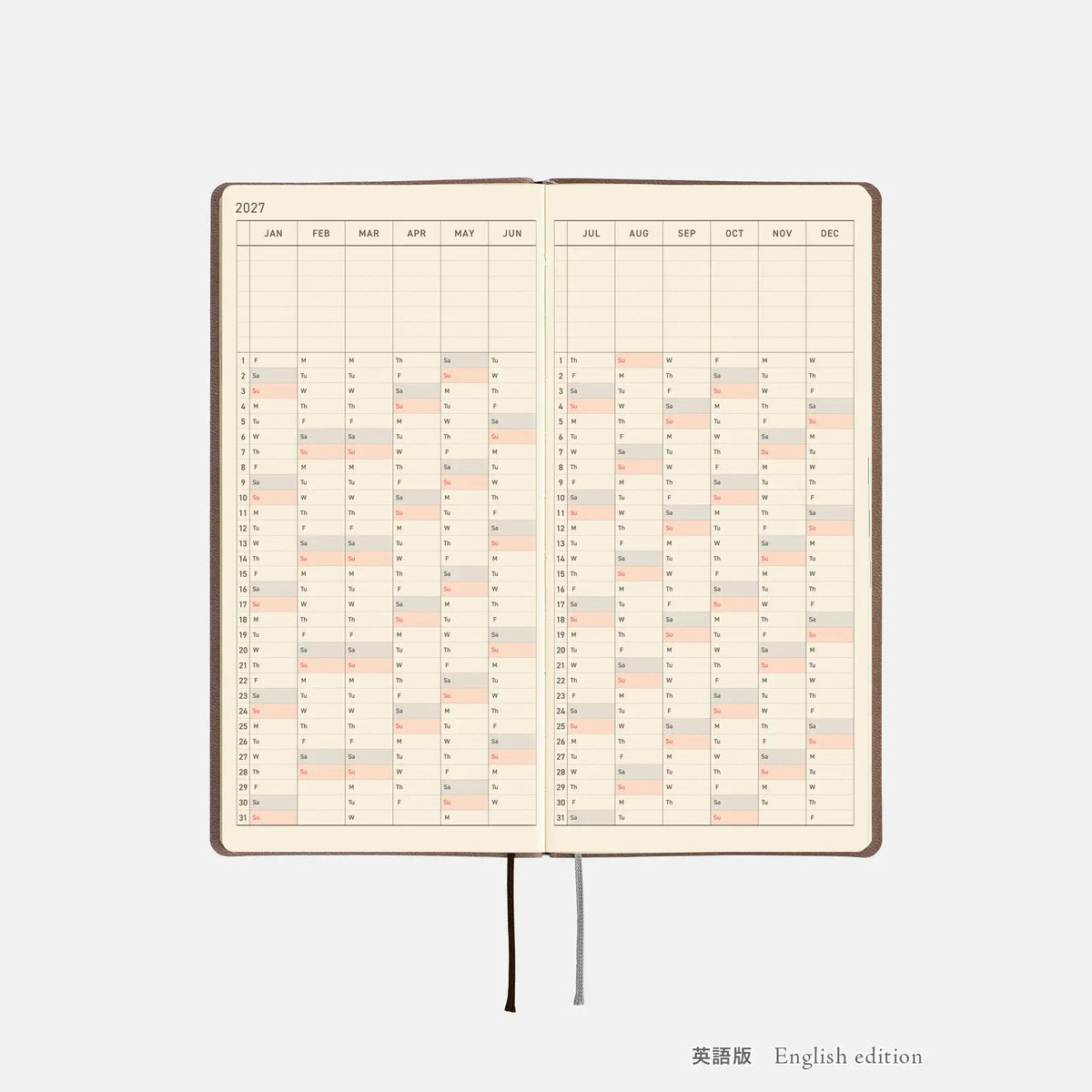 Hobonichi Techo 2027 Weeks Cafe au Lait Planner
