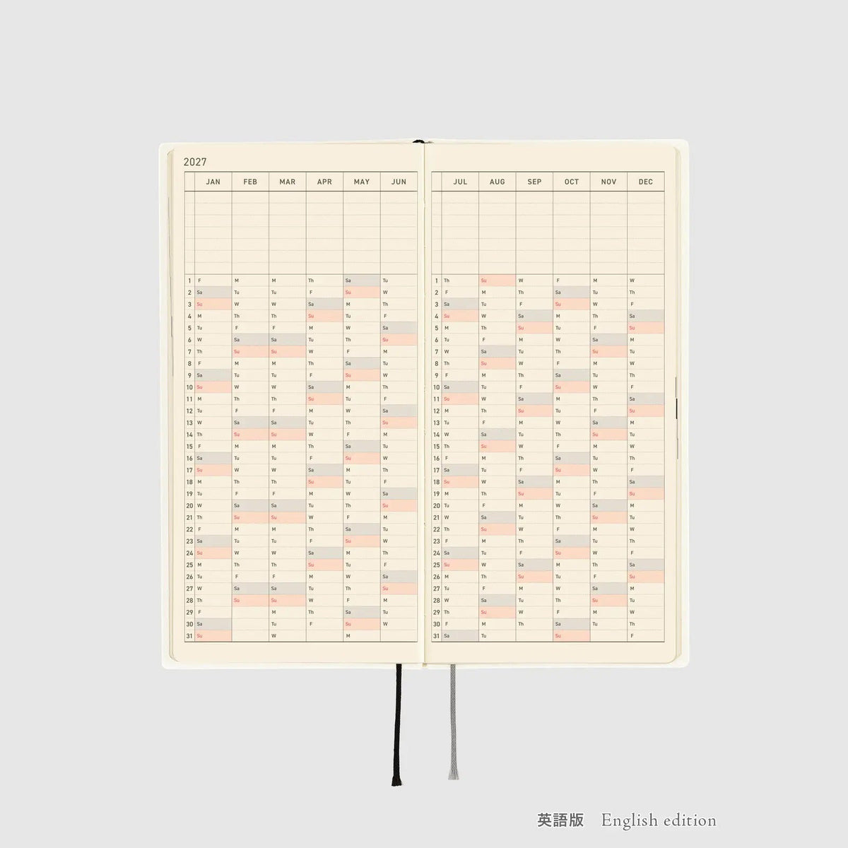 Hobonichi Techo 2027 Weeks White Line Ivory