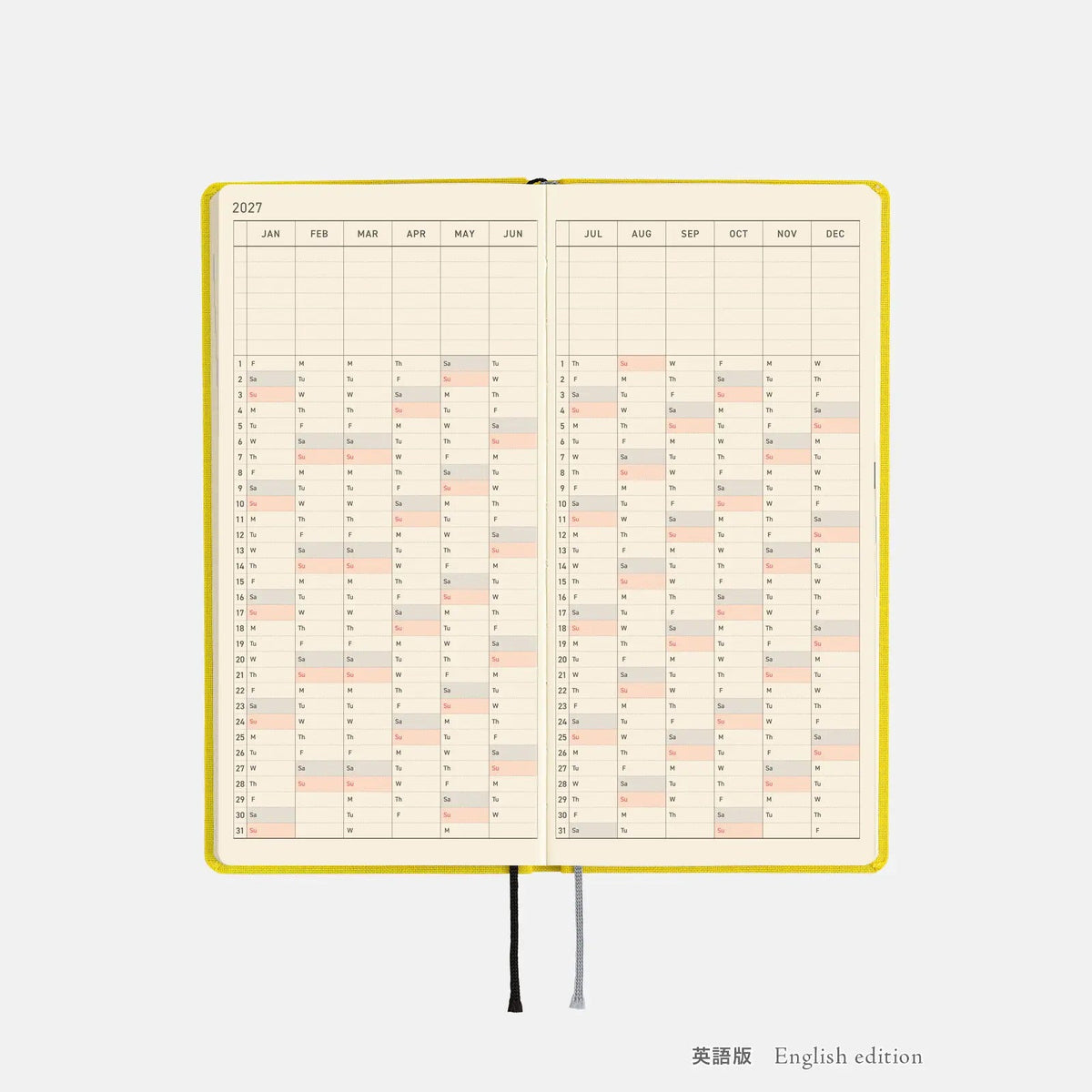 Hobonichi Techo 2027 Weeks Canary Yellow Planner