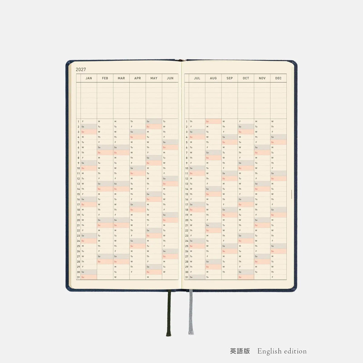 Hobonichi Techo 2027 Weeks Midnight Blue Planner