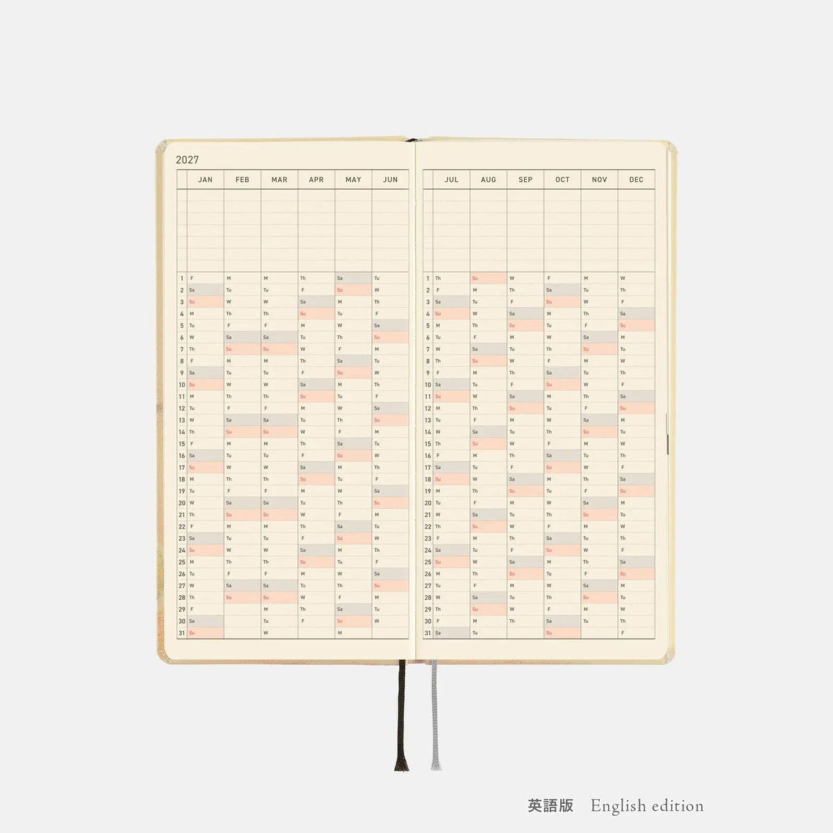 Hobonichi Techo 2027 Weeks Once, in Spring Planner