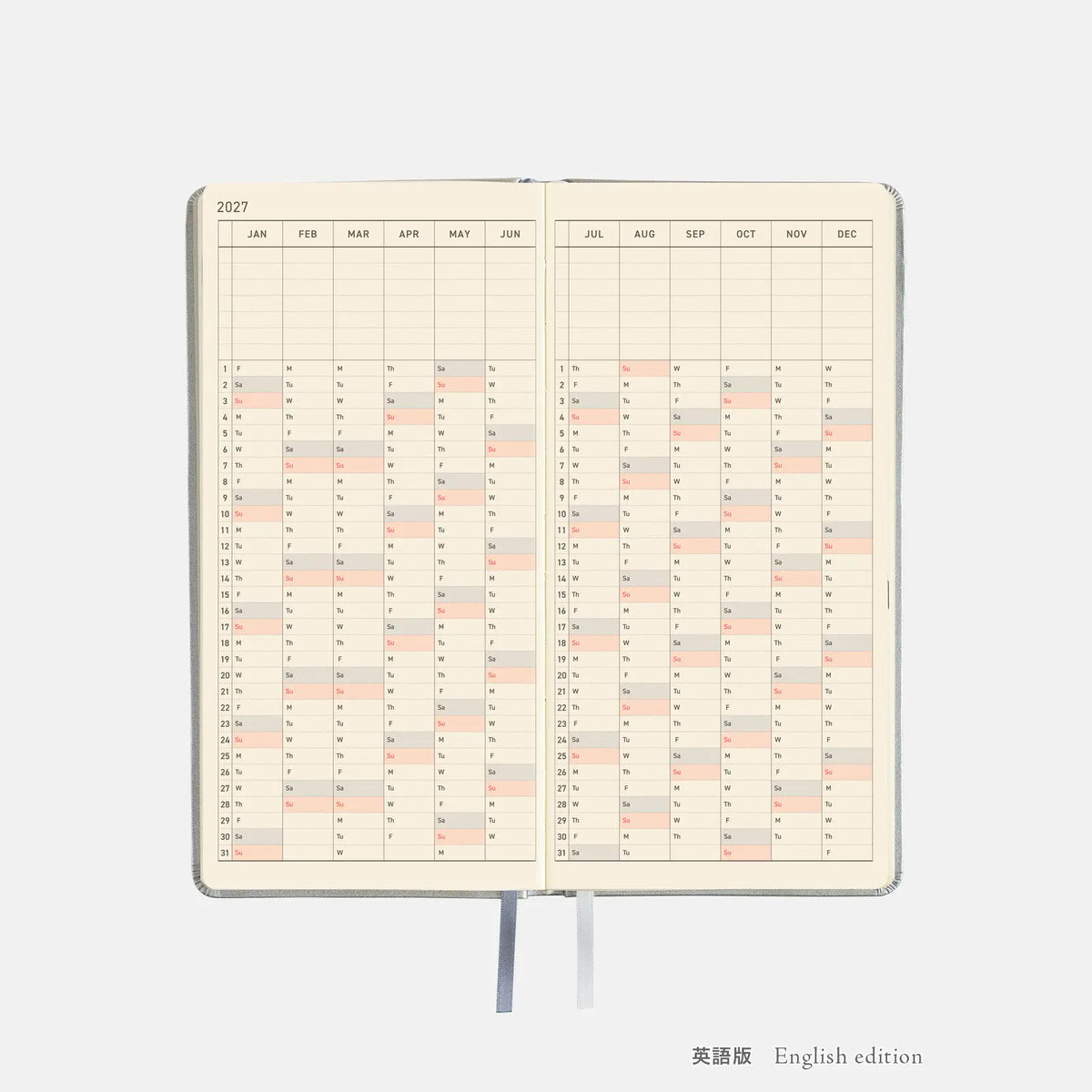 Hobonichi Techo 2027 Weeks Noble Silver Planner
