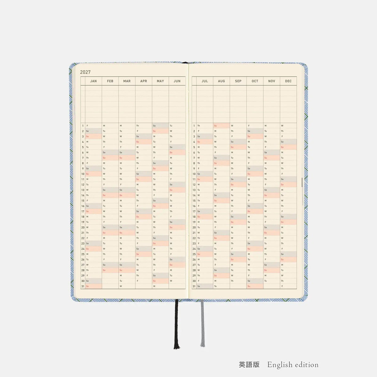 Hobonichi Techo 2027 Weeks Graph Check Planner