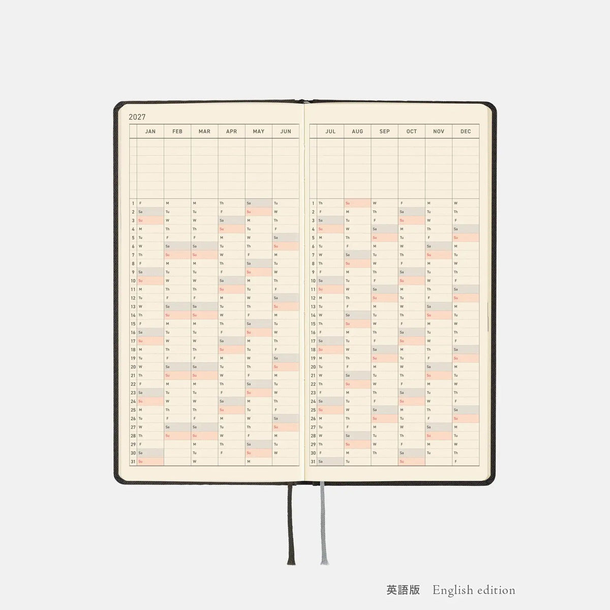 Hobonichi Techo 2027 Weeks Black Argyle Planner