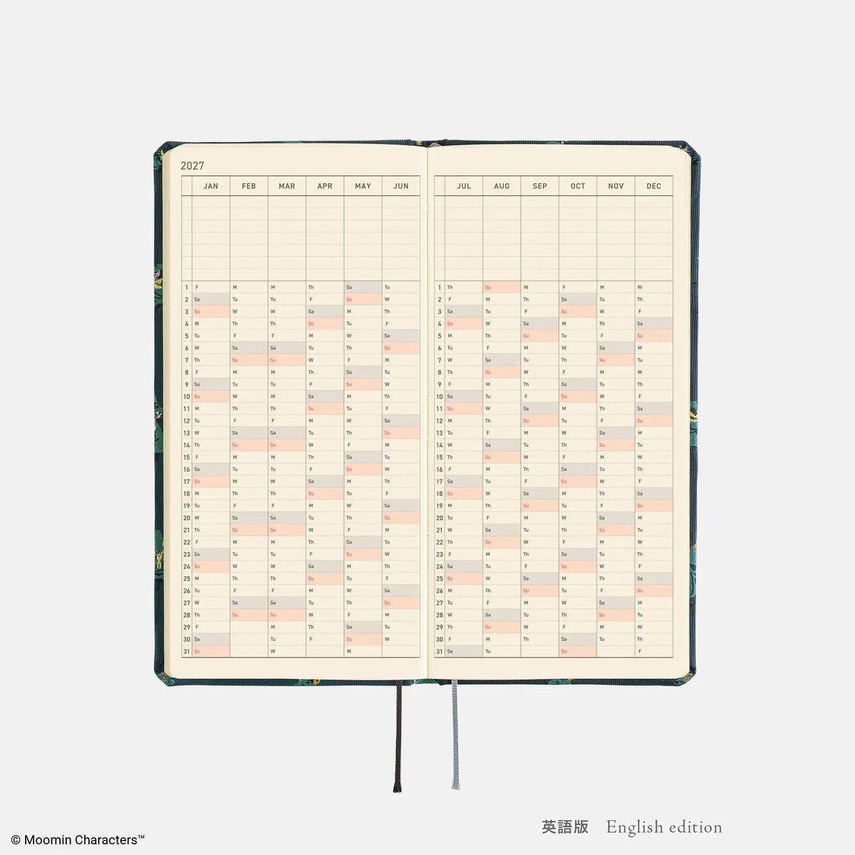 Moomin Hobonichi "A Day with Snufkin" 2027 Weeks Planner