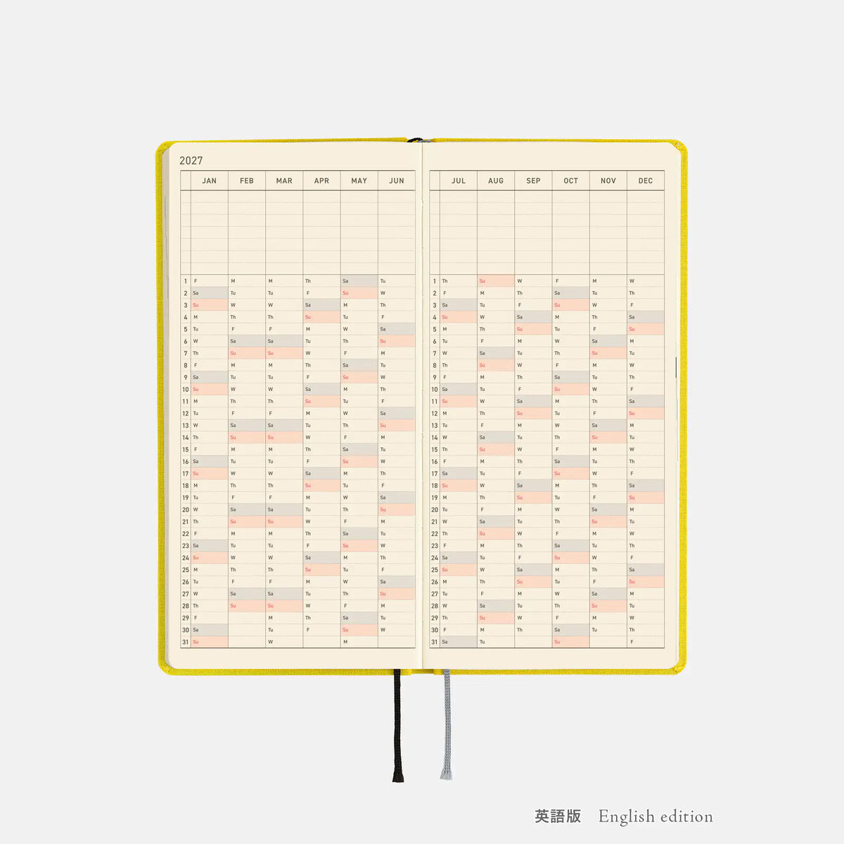 Hobonichi Techo 2027 Weeks MEGA Canary Yellow Planner