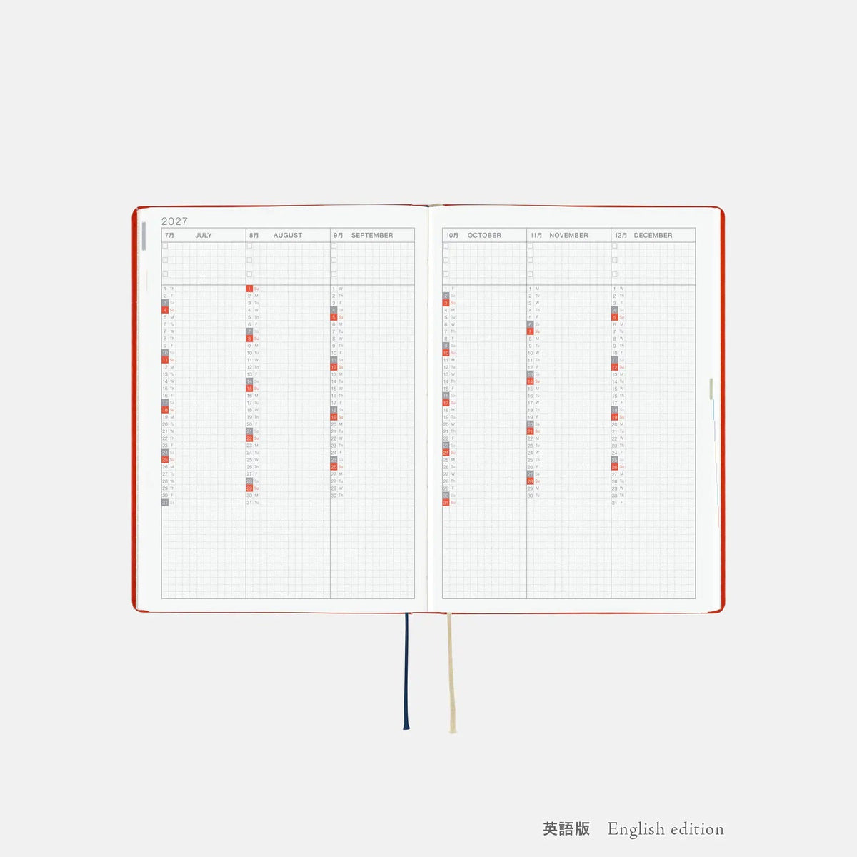Hobonichi HON 2027 Yumi Kitagishi “White Cat & Rabbit Tea Time” A5 Daily Planner
