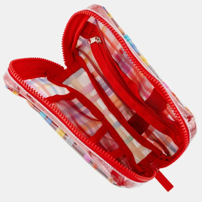 Hobonichi Drawer Pouch Small Transparent Check PVC Organizer Case Multi Pocket Japan