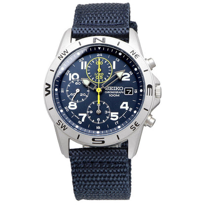 SEIKO Chronograph SND379P1 Blue Silver Watch