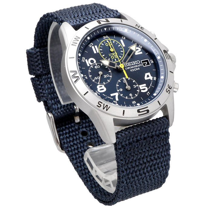 SEIKO Chronograph SND379P1 Blue Silver Watch