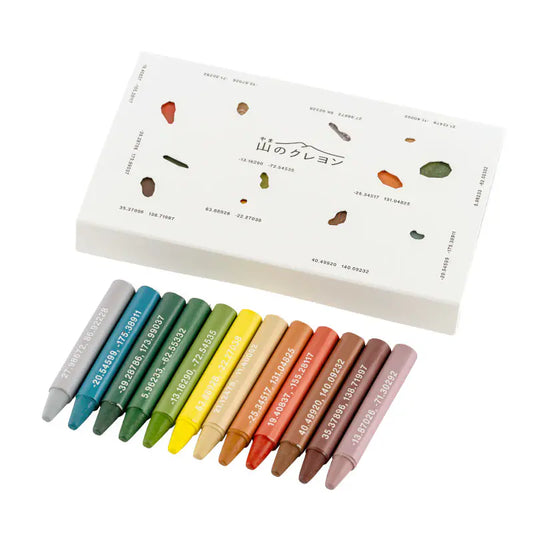 Hobonichi Techo 2026 Mountain or Sea Crayons 12 Colors Natural Wax Set