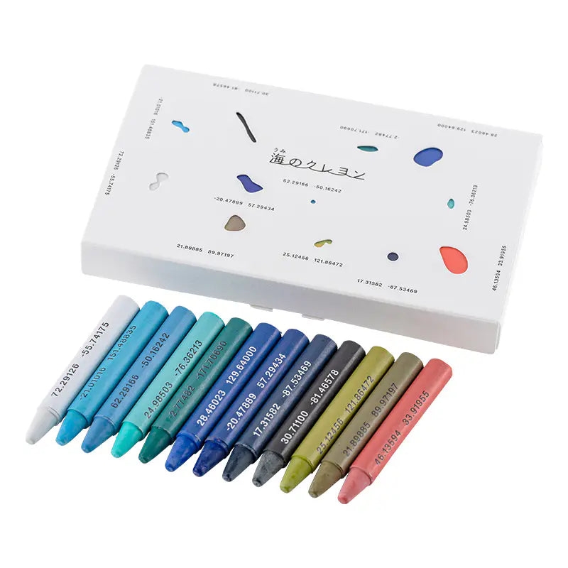 Hobonichi Techo 2026 Mountain or Sea Crayons 12 Colors Natural Wax Set