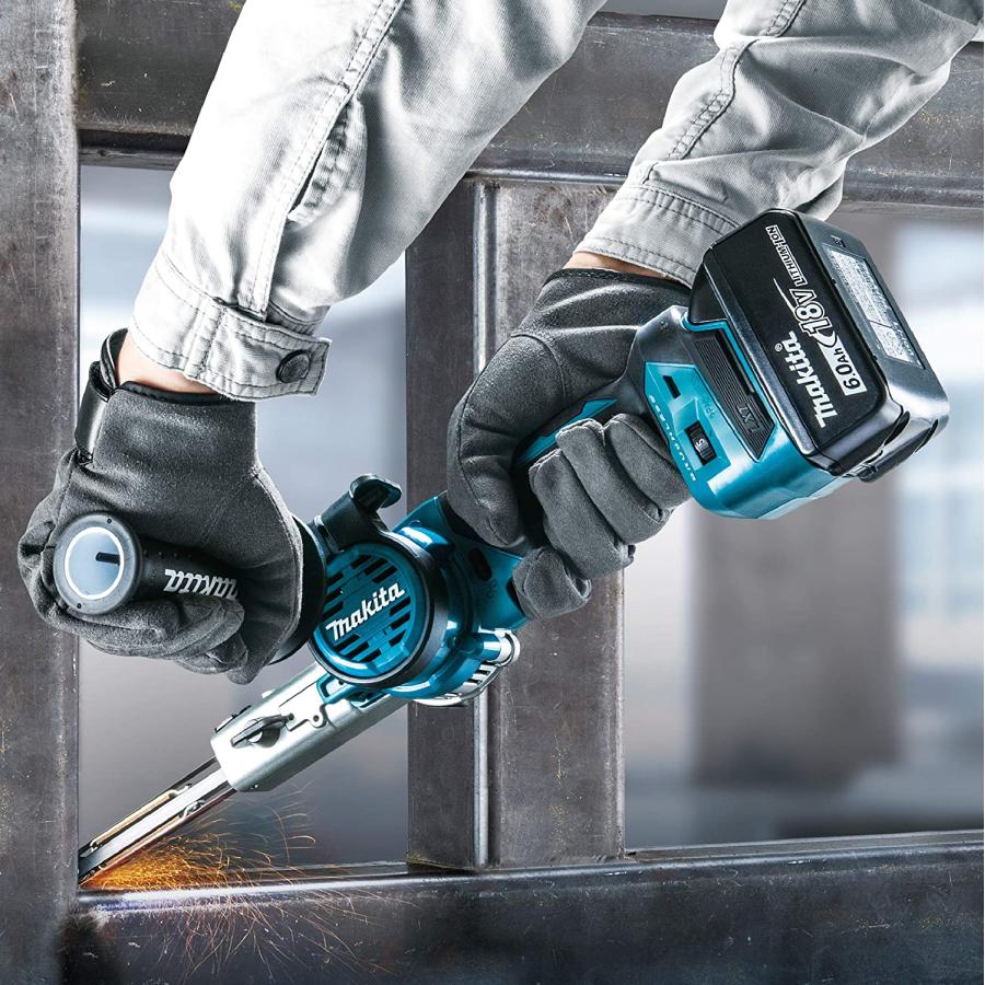 Makita BS180DZ Cordless Belt Sander Body Only with Side Grip 9mm Sanding Belts