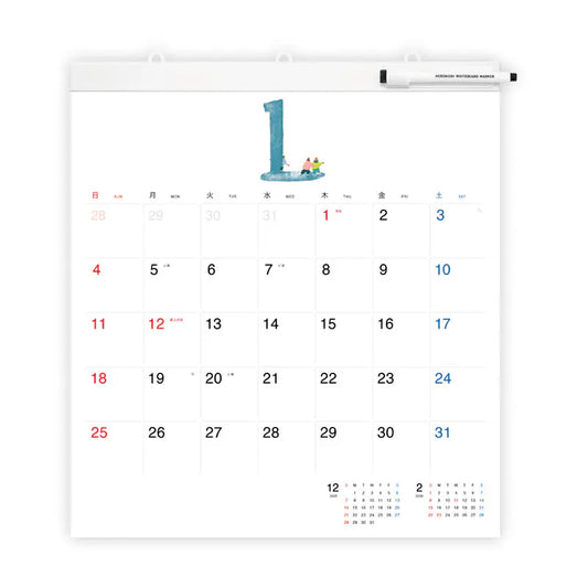 Hobonichi 2026 Medium Whiteboard Calendar