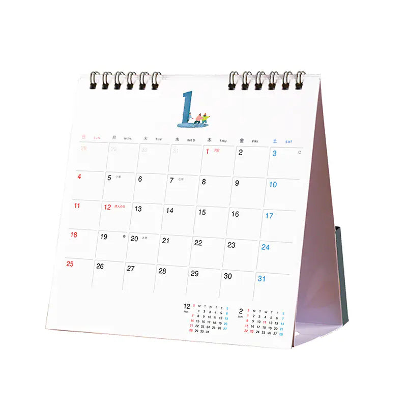 Hobonichi 2026 Desktop Whiteboard Calendar with File Pocket