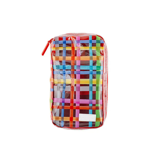 Hobonichi Drawer Pouch Small Transparent Check PVC Organizer Case Multi Pocket Japan