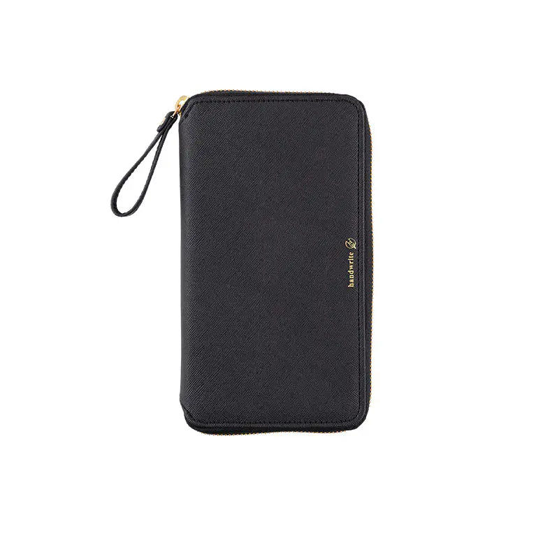 Hobonichi Techo Weeks Cover Notte Zip PU Leather Planner Cover Black Embossed