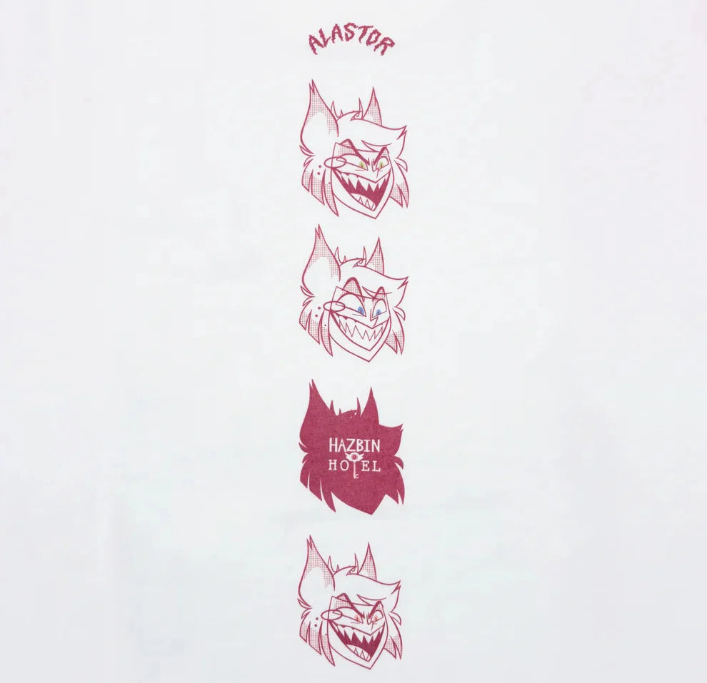 HAZBIN HOTEL Alastor Face 4 Panel T-Shirt