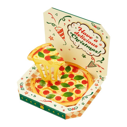 Christmas Pizza Pop-Up Greeting Card with Gold Foil