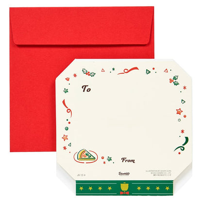 Christmas Pizza Pop-Up Greeting Card with Gold Foil