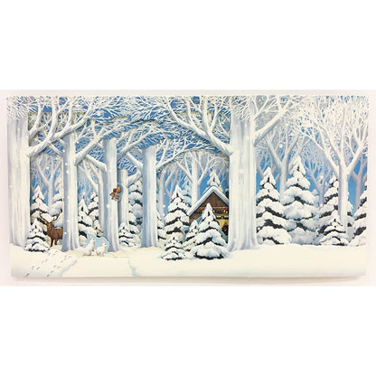 Christmas Greeting Card – Layered Winter Forest Scene