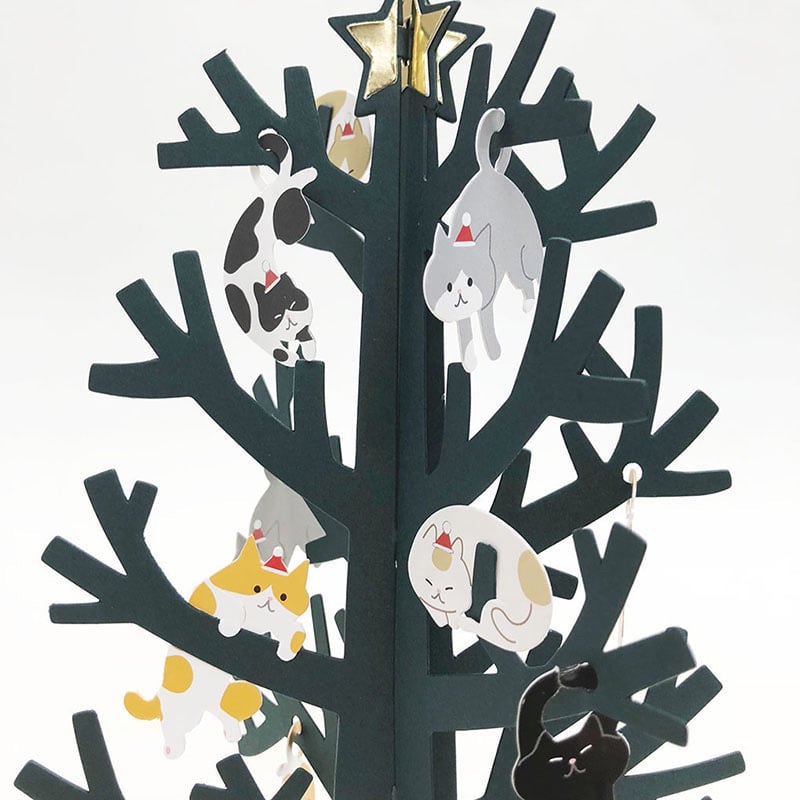 Christmas Greeting Card – Cat Tree Pop-Up Card