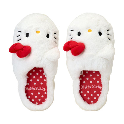 Sanrio Hello Kitty Face Plush Slippers – Adult Size