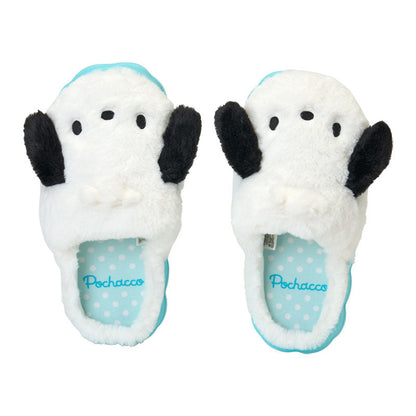 Pochacco Plush Face Indoor Slippers for Adults