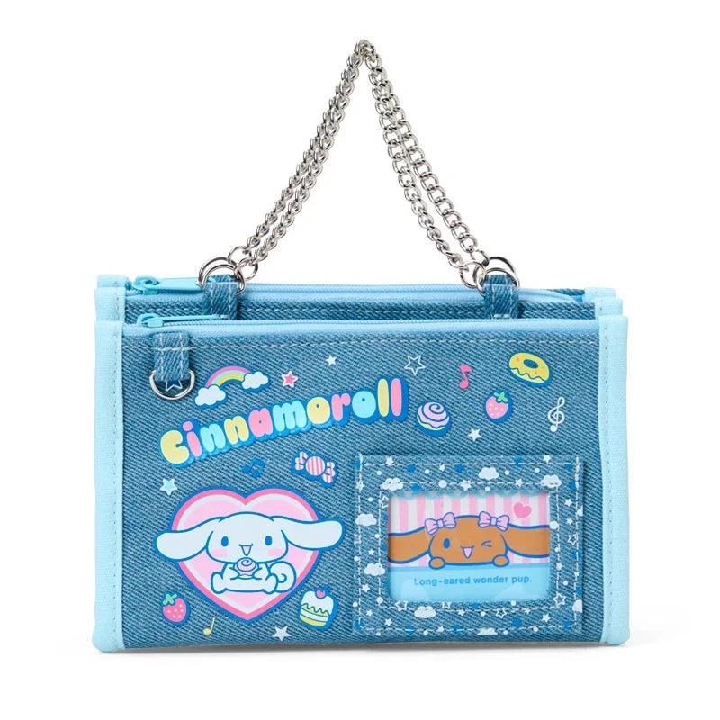 Sanrio Cinnamoroll Denim Pouch with Chain Handle