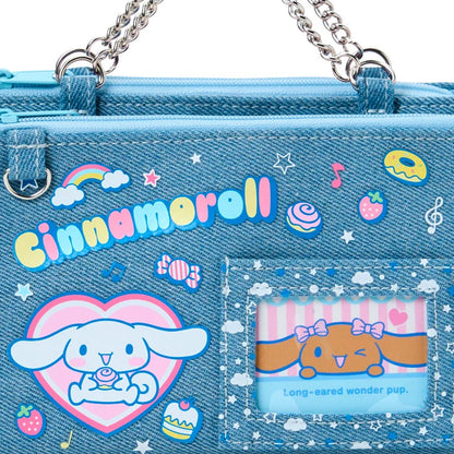 Sanrio Cinnamoroll Denim Pouch with Chain Handle