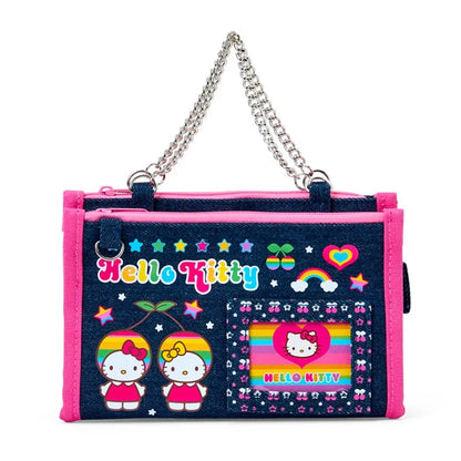 Sanrio Hello Kitty Denim Pouch with Chain Handle